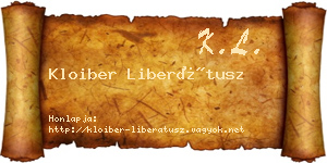 Kloiber Liberátusz névjegykártya